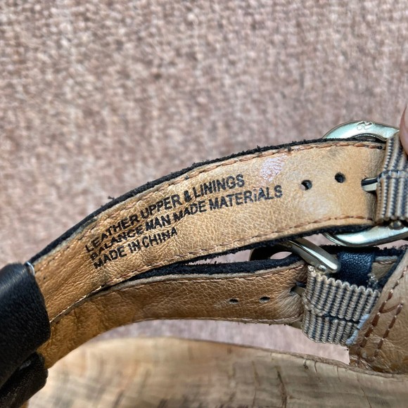 Born cork bed t strap black leather buckle comfort sandals size 8 D54003 - Picture 6 of 6